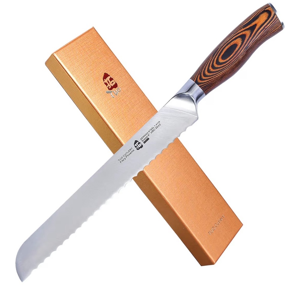 TUO 9” Serrated Bread Knife German Steel Bakery & Kitchen